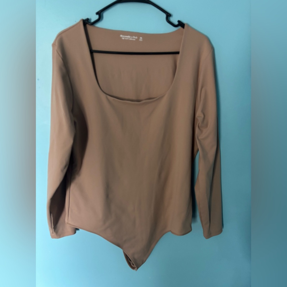 Abercrombie & Fitch Tan Long Sleeve Bodysuit